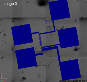 Image 3 - GDS design placed over the SEM tiled image