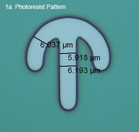 Image 1a - Top view of an anchor shaped photoresist pattern